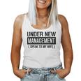 Wedding Under New Management Speak To My Wife Wedding Women Tank Top