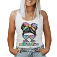 Little Miss Kindergarten Girls Messy Bun Back To School Women Tank Top