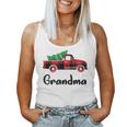 Matching Christmas Pajamas Cute Plaid Truck Grandma Women Tank Top
