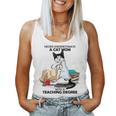 Never Underestimate A Cat Mom With A Teaching Degree Gift Women Tank Top Basic Casual Daily Weekend Graphic