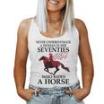 Never Underestimate A Woman In Her Seventies Rides A Horse Women Tank Top Basic Casual Daily Weekend Graphic