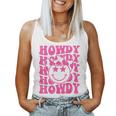 Pink Howdy Smile Face Rodeo Western Country Southern Cowgirl Women Tank Top