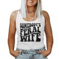 Somebodys Feral Wife Groovy Retro Saying Hot Momma For Wife Women Tank Top
