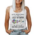 Never Underestimate An Old Woman With A Guitar And Dogs Women Tank Top