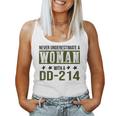 Never Underestimate A Woman With Dd-214 Military Veteren Women Tank Top