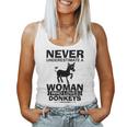 Never Underestimate A Woman Who Loves Donkeys Donkey Women Tank Top