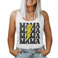 Vintage Softball Mama Distressed Lightning Bolt Mom Women Tank Top