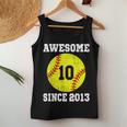 10Th Birthday Girl Softball Lover 10 Years Old Vintage Women Tank Top Funny Gifts