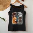 3 Cat Moon Howling Cat Head For Cat Lover Cat Dad Cat Mom Women Tank Top Weekend Graphic Personalized Gifts