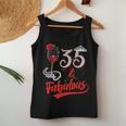 35 And Fabulous Queen Happy Birthday 35Th Rose Red Wine Women Tank Top Personalized Gifts