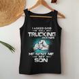 I Asked God For A Trucking Partner He Sent Me My Son Family Women Tank Top Unique Gifts