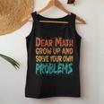 Back To School Math Quote For Girls Boys Ns Dear Math Women Tank Top Funny Gifts