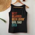 Best Bearded Beer Loving Girl Dad Ever Retro Father Women Tank Top Unique Gifts