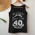 Blessed By God 40Th Birthday Gift Forty Years Old Religious Women Tank Top Basic Casual Daily Weekend Graphic Personalized Gifts