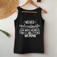 Book Lover Never Underestimate A Well-Read Woman Bookworm Women Tank Top Unique Gifts