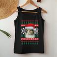 Calico Cat Ugly Christmas Sweater Style Santa Hat Kitty Mom Women Tank Top Unique Gifts