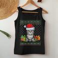Cat Lover Pixiebob Cute Cat Santa Hat Ugly Christmas Sweater Women Tank Top Unique Gifts