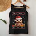 Christmas Owl Santa Hat Ugly Christmas Sweater Women Tank Top Funny Gifts