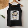 Construction Boy Mom Messy Bun Hair Women Tank Top Basic Casual Daily Weekend Graphic Personalized Gifts