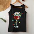 Cute Christmas Wine Glass Christmas Tree Lights Women Tank Top Unique Gifts