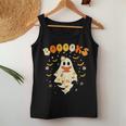 Cute Ghost Reading Library Books Halloween Booooks Women Tank Top Funny Gifts