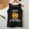 Cutest Pumpkin In The Patch Baby Girl Halloween Fall Women Tank Top Unique Gifts