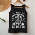 Dart Player Cool Quote Never Underestimate A Women At Darts Gift For Womens Women Tank Top Basic Casual Daily Weekend Graphic Funny Gifts