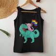 Dinosaur Axolotl Gay Pride Rainbow Flag Lesbian Proud Ally Women Tank Top Unique Gifts