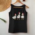Duck Santa Hat Christmas Lights Silly Goose Xmas Women Women Tank Top Unique Gifts