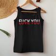 Fuck You Love You Red And White Text Quote Women Tank Top Weekend Graphic Funny Gifts