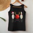 Bowling Christmas Santa Hat Xmas Lights Women Tank Top Personalized Gifts