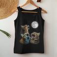 Cat Moon Three Cats Meowling At Moon Cats Howling Women Tank Top Unique Gifts