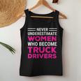 Funny Female Truck Driver Never Underestimate Women Women Tank Top Basic Casual Daily Weekend Graphic Funny Gifts