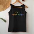 Gay Heartbeat Lgbt Pride Rainbow Flag Lgbtq Cool Les Ally Women Tank Top Unique Gifts