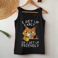 Get Up Cat Lover Funny Kitten Coffee Pet Owner Women Tank Top Weekend Graphic Funny Gifts