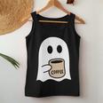 Ghost Drinking Coffee Funny Halloween Costume Coffee Lover Women Tank Top Funny Gifts