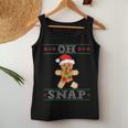 Gingerbread Man Oh Snap Christmas Ugly Sweater Women Tank Top Unique Gifts