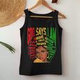 God Says I Am Black Melanin Black Girl Black Junenth Women Tank Top Basic Casual Daily Weekend Graphic Personalized Gifts