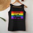 Golf Cart Gay Pride Flag Lgbtq Aesthetic Golfer Pattern Cute Women Tank Top Unique Gifts