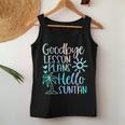 Goodbye Lesson Plans Hello Suntan Teacher School Summer Women Tank Top Basic Casual Daily Weekend Graphic Funny Gifts