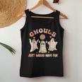 Groovy Ghouls Just Wanna Have Fun Halloween Spooky Season Women Tank Top Unique Gifts