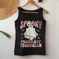 Groovy Halloween Spooky Pharmacy Tech Floral Ghost Costume Women Tank Top Unique Gifts