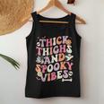 Groovy Thick Thighs Spooky Vibes Ghost Halloween Women Tank Top Unique Gifts