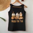 Happy Fall Y'all Latte Coffee Leopard Pumpkin Autumn Women Tank Top Unique Gifts