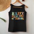 Happy First Day Of School Groovy Back To School Teacher Women Tank Top Funny Gifts