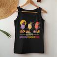 Happy Hallowthanksmas Wine Glass All Holidays Party Women Tank Top Unique Gifts