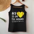 My Heart Is On The Mound Softball Bat Proud Mom Dad Women Tank Top Unique Gifts