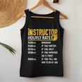 Instructor Hourly Rate Teacher Educator Tutor Women Tank Top Unique Gifts