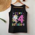 Its My 4Th Birthday Unicorn Girls 4 Year Old Women Tank Top Personalized Gifts