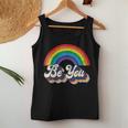 Lgbtq Ally Be You Gay Pride Lgbt Rainbow Flag Retro Women Tank Top Unique Gifts